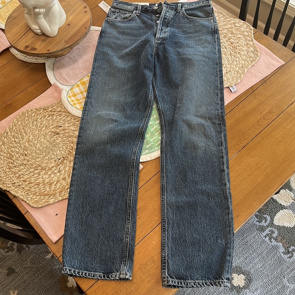 Agolde Women's Straight Leg Jeans - Medium Blue Wash - Picture 3 of 4